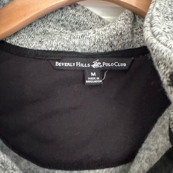 Beverly Hills Polo Club men’s grey quart zip pullover sweatshirt sweater medium - Picture 3 of 4